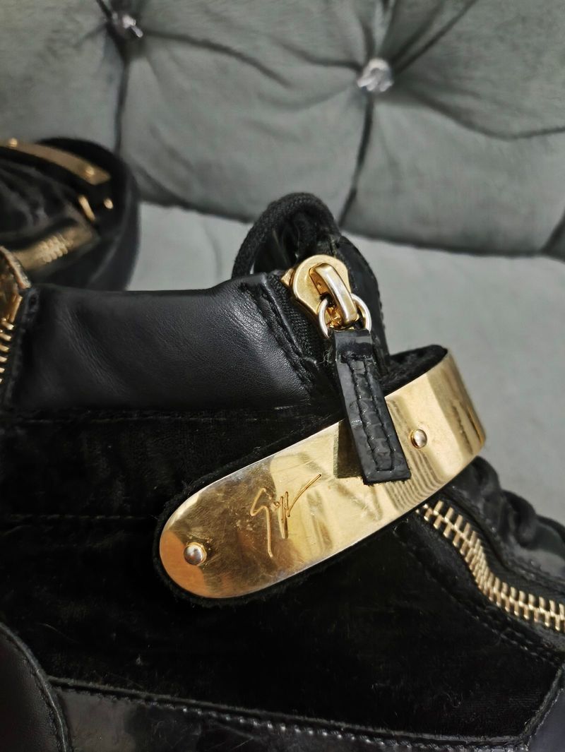 Giuseppe Zanotti Coby Velvet High Top Sneakers, foto 9