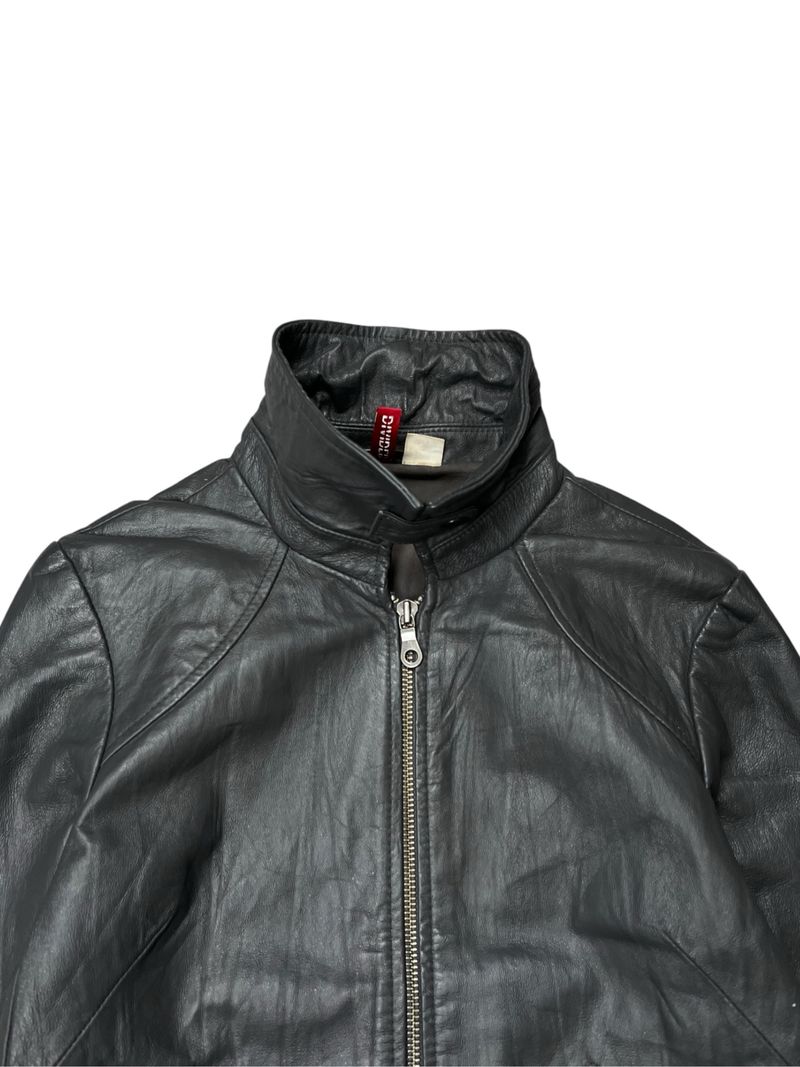 H&M Leather Jacket Dark Grey, foto 4
