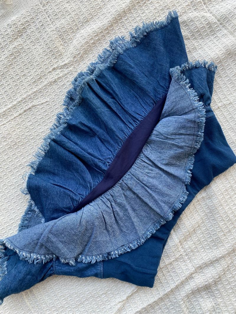 Layered Ruffled Hem Denim Skirt, foto 6
