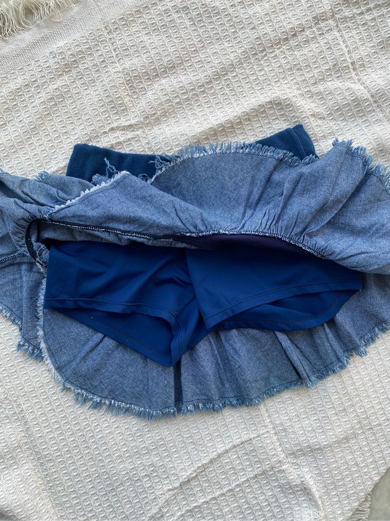 Layered Ruffled Hem Denim Skirt, foto 5