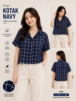Kemeja Atasan Crop Wanita
