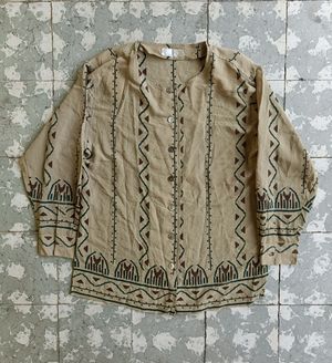 Japanese brand Y2K Luxury Shirt Wanita khaki