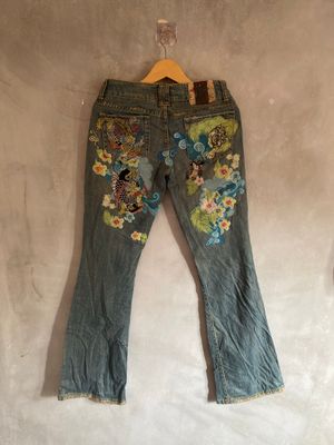 Y2k embordier flared denim