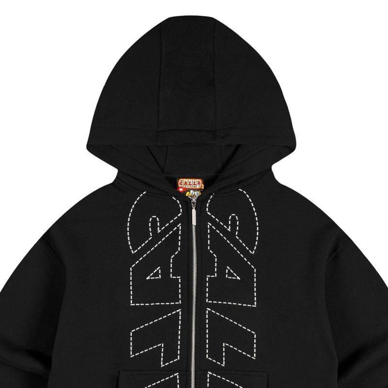 ZIP UP HOODIE - BLACK, foto 3