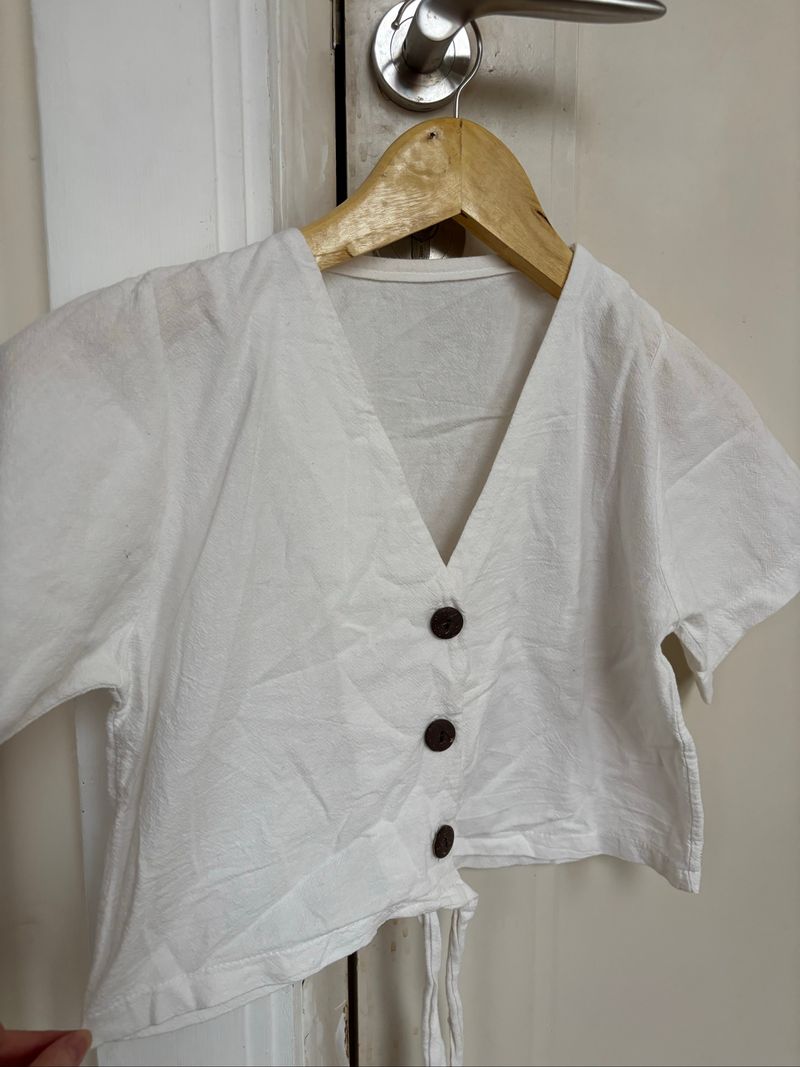 White Cropped Beach Top, foto 3
