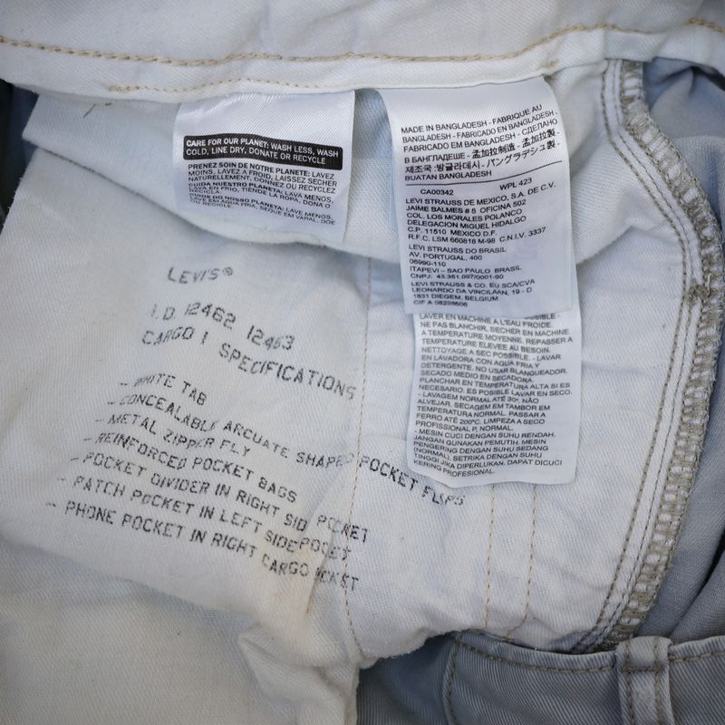 Levis Celana Pendek Cargo 4718 Greenish Grey  Size 38, foto 4