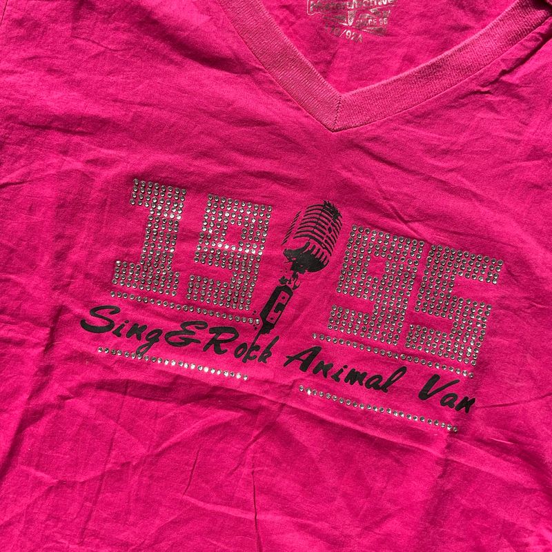 1995 y2k Rock Pink Tee, foto 3