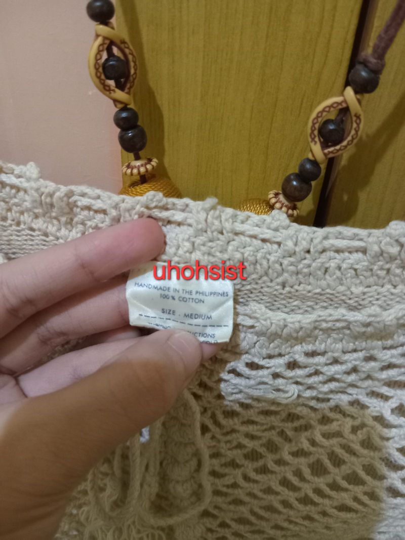Handmade Philippines White Crochet Knit Mesh Layering, foto 4