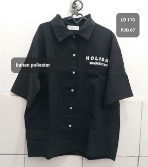 Kemeja Pendek Hitam Holiday