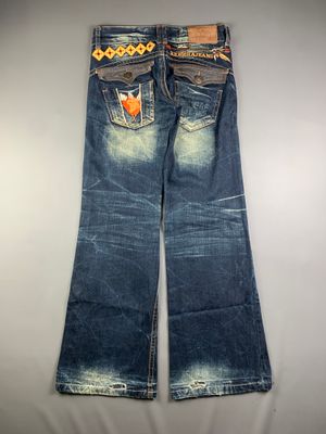 Riobera Indigo Blue Chimayo Wide Flare Jeans (30)