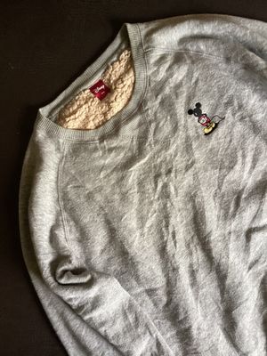 Disn3y Sweater Crewneck gray Basic sherpa