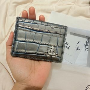Vivienne Westwood Leather Croc-Embossed Orb Card Holder