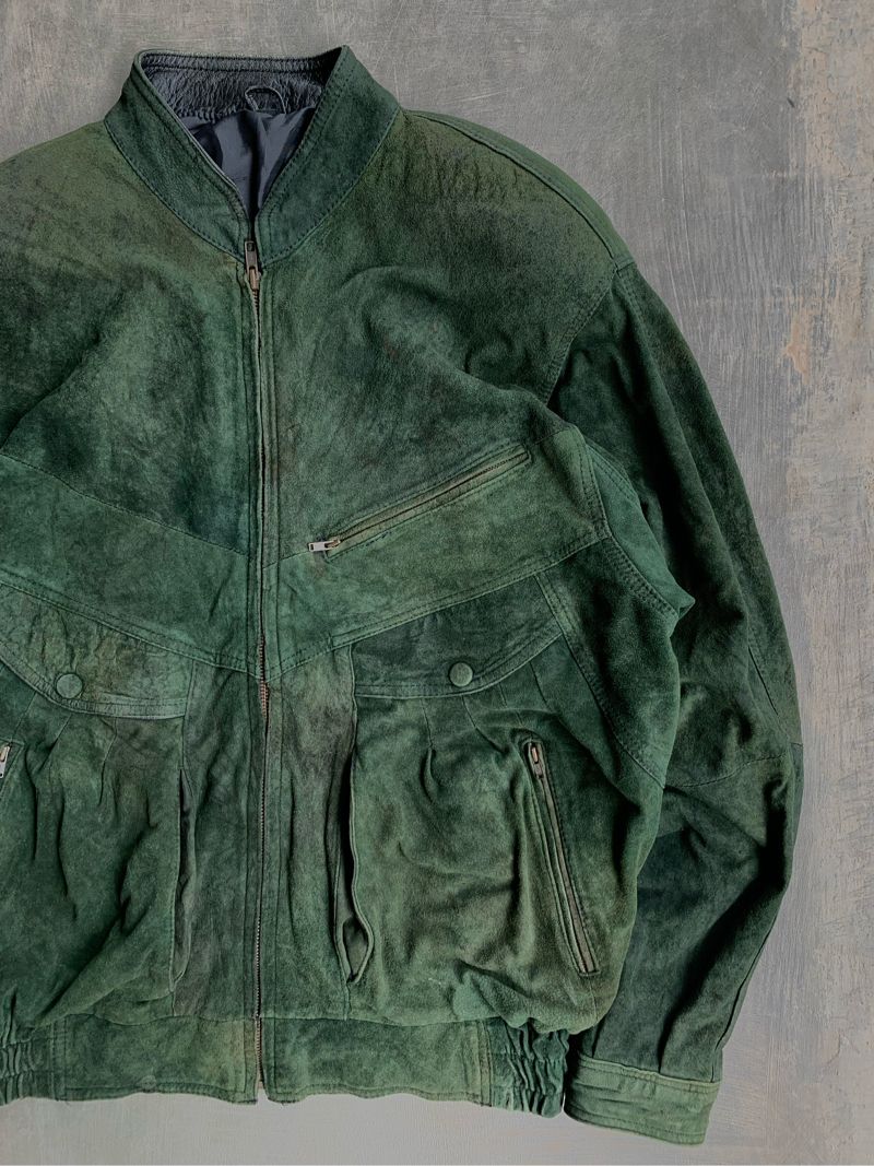 Vintage Y2K Bomber jacket Pria green, foto 3