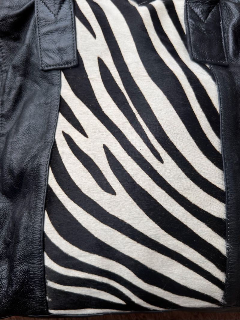 Zebra Pony leather Tote Bag, foto 3