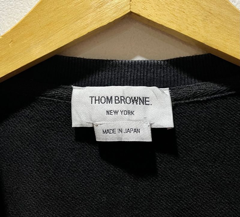 Crewneck THOM BROWNE 4-BAR GNOME INTARSIA Black, foto 4