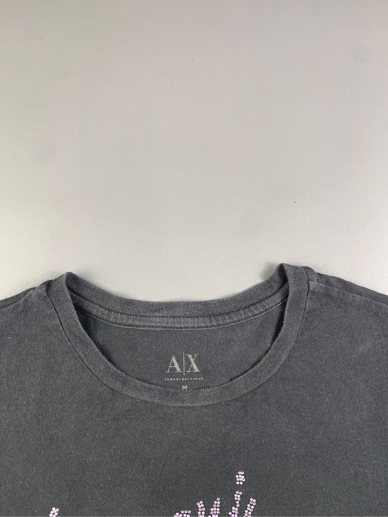 Armani Exchange Black Rhinestone Tee (M), foto 6
