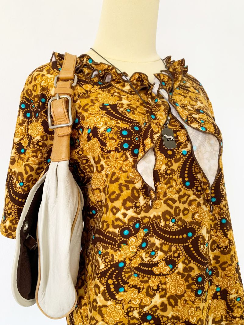 Boho leopard paisley & floral ruffle trim flutter top, foto 4