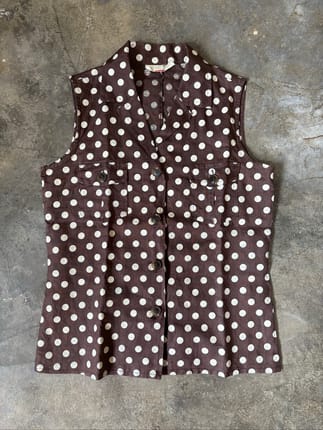 Vintage Brown Polkadot Vest