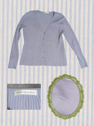NOUVELLE ET CHIC PURPLE CARDIGAN (size M fit to L)