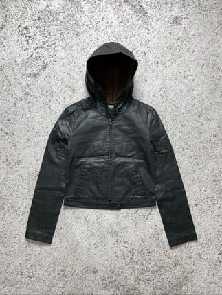 Gothic waxed jacket y2k japanese brand