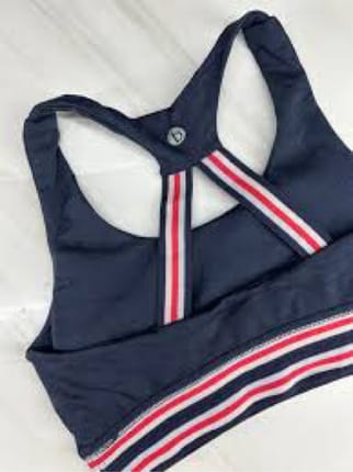 Cotton On Body Sports Bra Navy Dongker Triangle Cross Back H