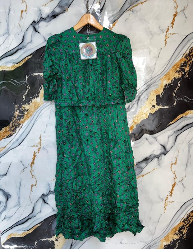 Sandro Printed SILK Midi dresss green, foto 5