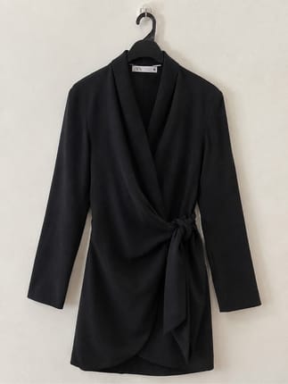 Zara Black Blazer Wrap Dress