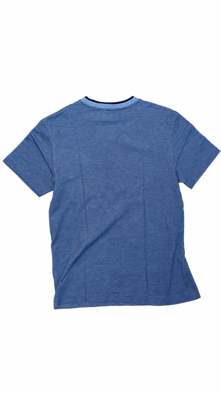 Kaos Lacoste Small Logo Blue Heather Striped Collar, foto 3