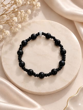 Gelang Tasbih Muslim Batu Alam Agate Black Onyx Doff