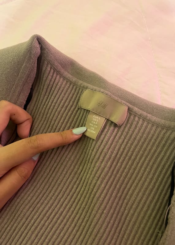 Ribbed Taupe Brown H&M Cropped Cardigan, foto 3