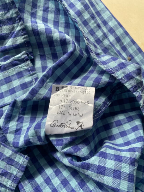 Kemeja Arnold Palmer Casual Button Down Plaid Checkered Patt, foto 3