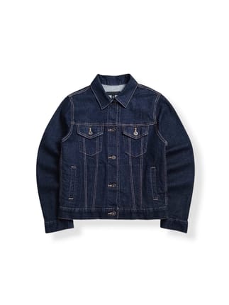 Uniqlo Trucker Raw Denim Jacket Type 3 Dark Indigo