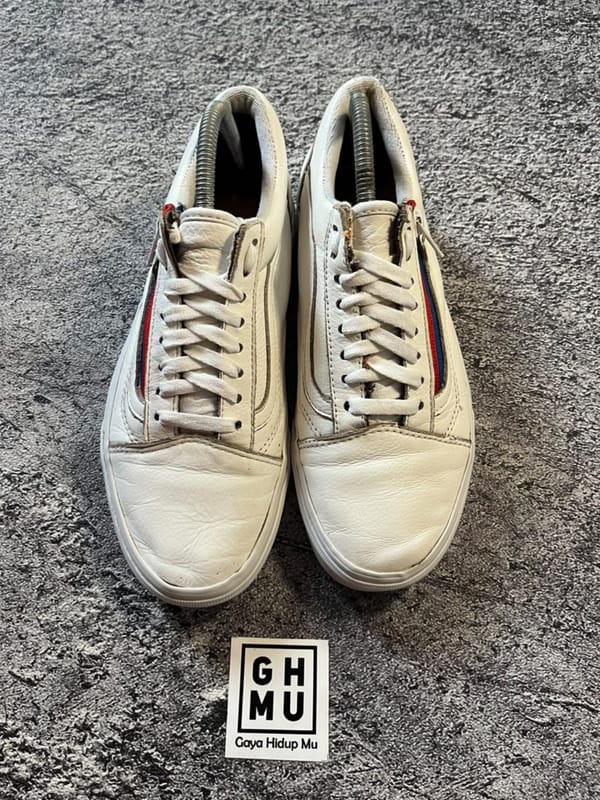 Vans Oldskool White Zipper Leather, foto 4