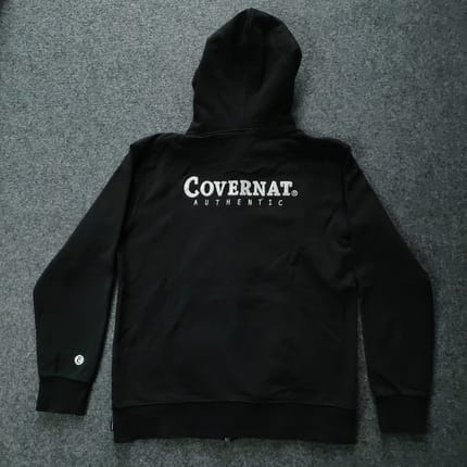Covernat Zip Hoodie Black back logo