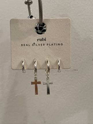 RUBI 2 PK Silver Pleated Earrings - Anting Silver Cotton On