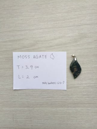 Moss Agate pendant / Akik Lumut liontin batu semi mulia