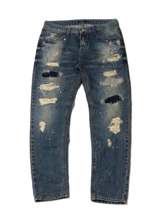 Y2K howluk distressed ripped denim jeans