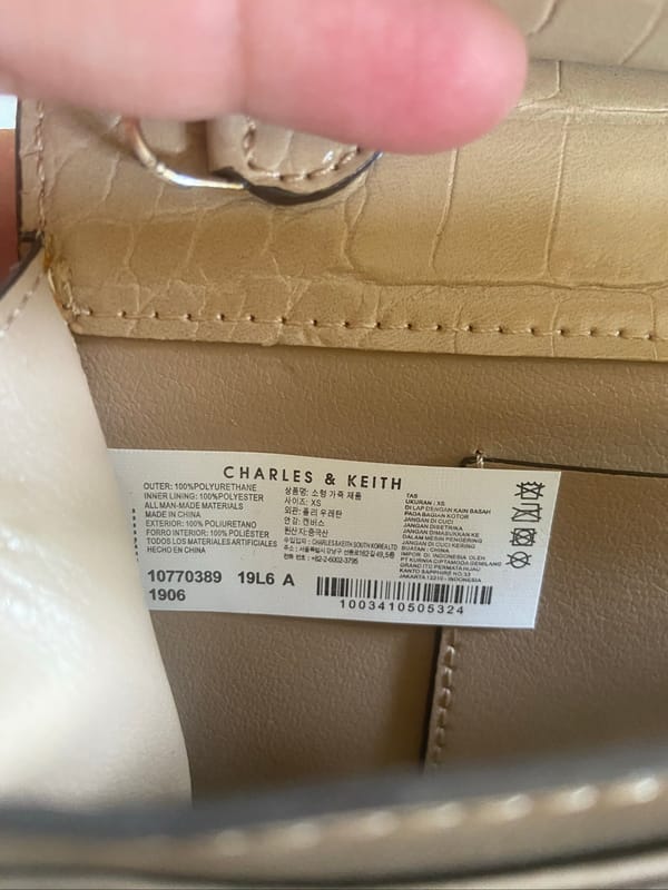 Handbag Charles & Keith Crocodile Effect, foto 6