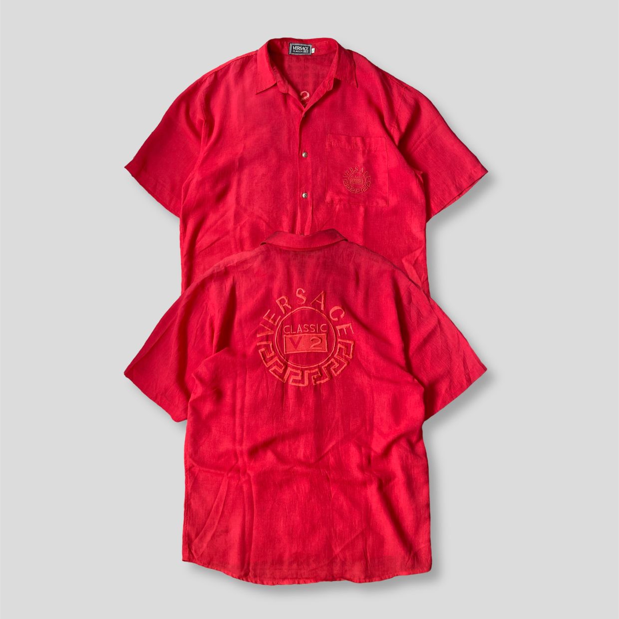 Versace Vintage Luxury Casual shirt Pria red
