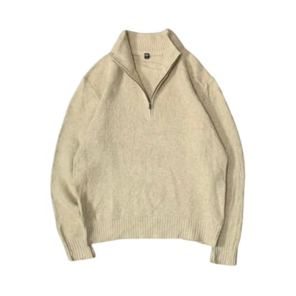 Halfzip Knitwear UNIQLO “Cream”