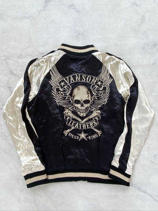Vanson Leathers Sukajan Skull Reversible Jacket, foto 4