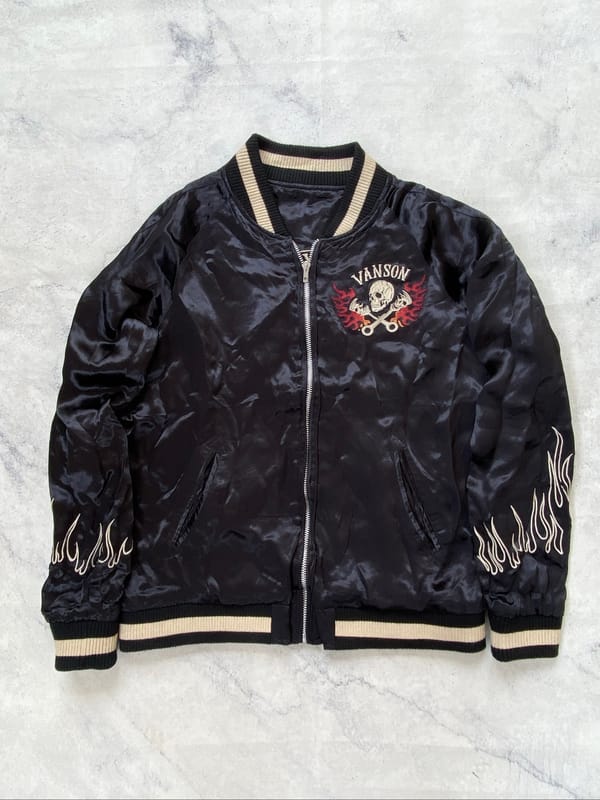 Vanson Leathers Sukajan Skull Reversible Jacket, foto 3
