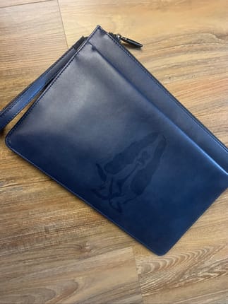 zippered leather pouch