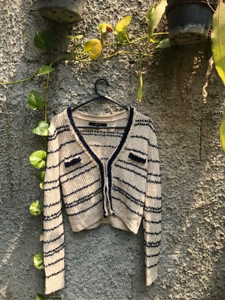 Cardigan Tweed V Neck On&On