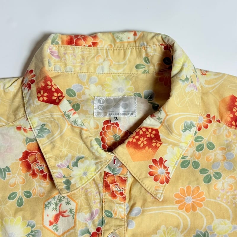 Takeo Kikuchi Japanese Patterned Collared Shirt, foto 5