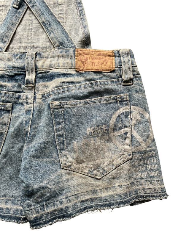 Y2k Sky Bomber Trashed Distressed Overall Denim, foto 4