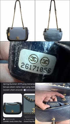 Chanel lovely chain flap blue leather