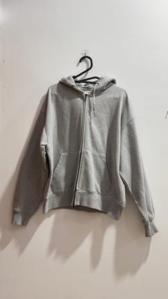 Classic Light Gray Zip-Up Hoodie
