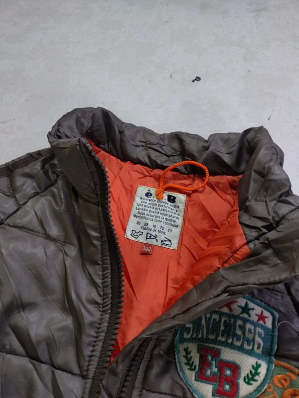 Jaket Puffer Anak E.A.B (Éponge à Biscuits) Cokelat Patchwor, foto 4