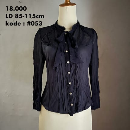 Kemeja Hitam Full Button #053